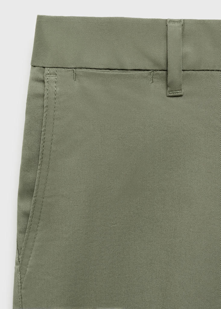 Slim-fit chino cotton bermuda shorts — Mint Green