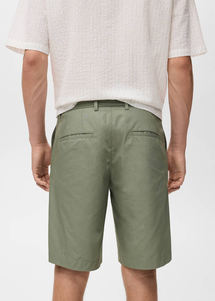Slim-fit chino cotton bermuda shorts — Mint Green