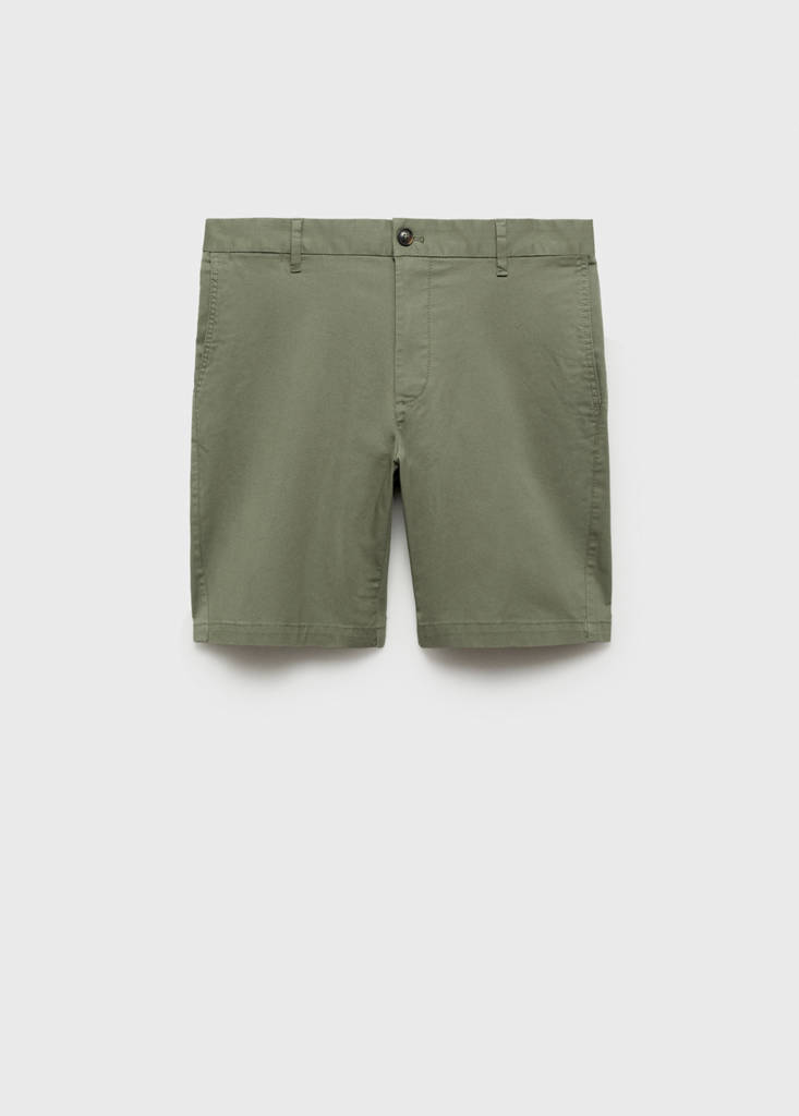 Slim-fit chino cotton bermuda shorts — Mint Green