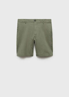 Slim-fit chino cotton bermuda shorts — Mint Green 7