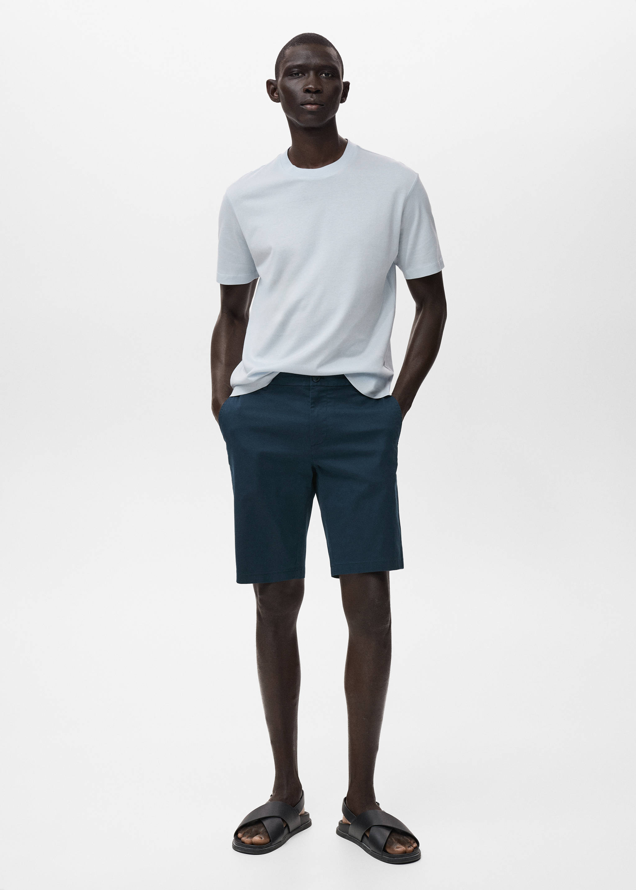 Slim-fit chino cotton bermuda shorts - General plane