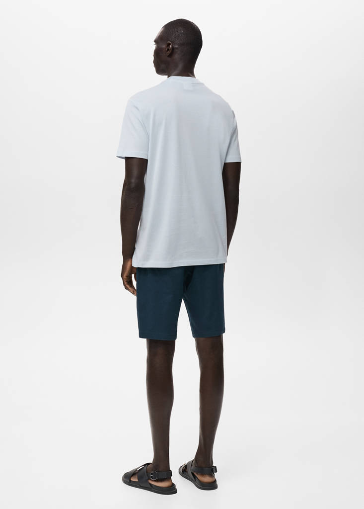 Slim-fit chino cotton bermuda shorts — Dark Navy