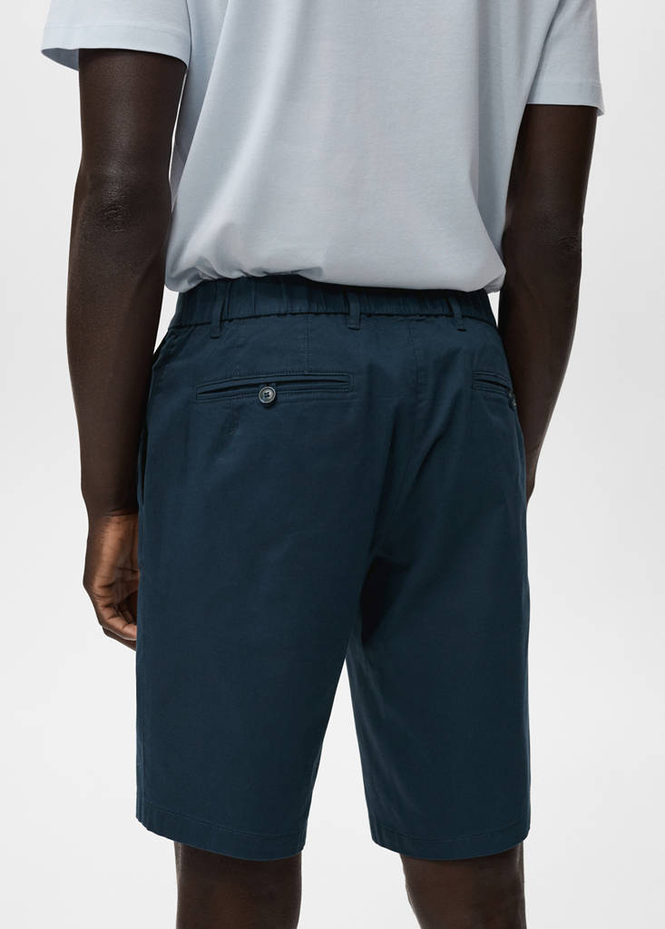 Slim-fit chino cotton bermuda shorts — Dark Navy