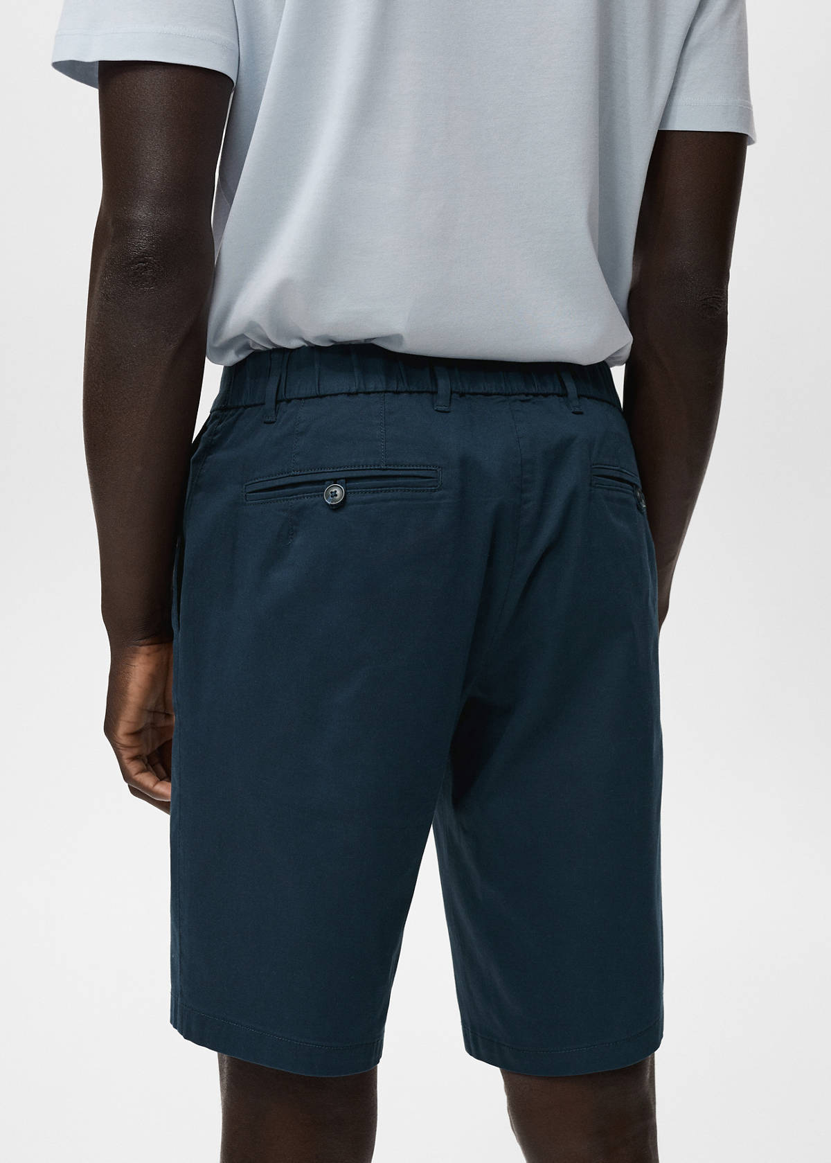 Slim-fit chino cotton bermuda shorts — Dark Navy