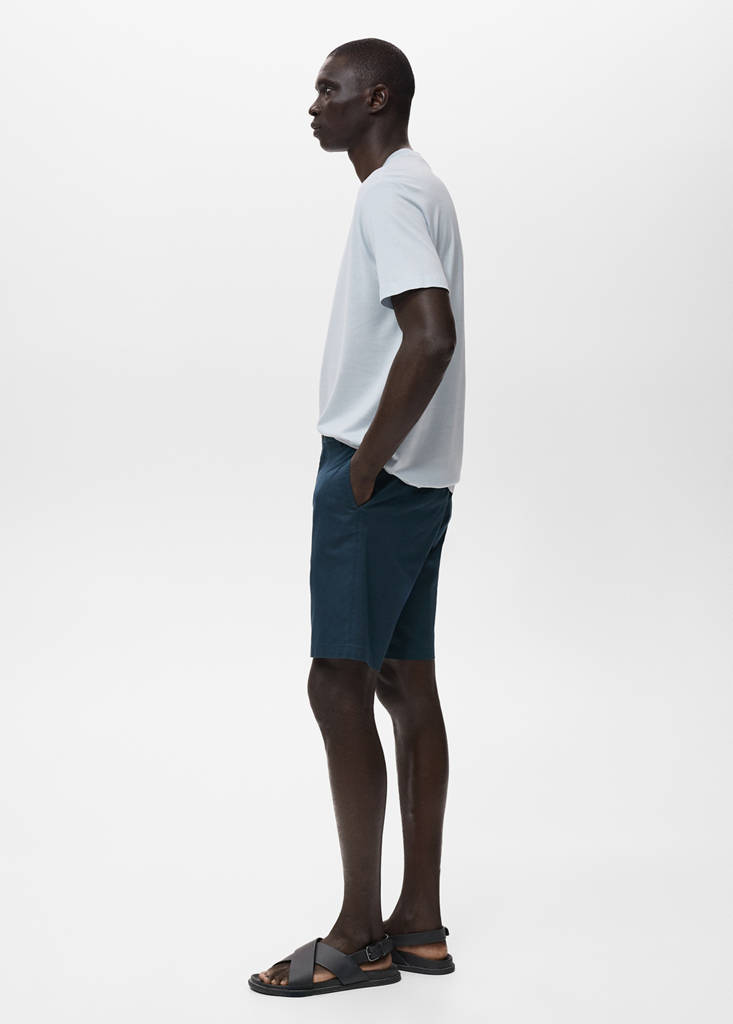 Slim-fit chino cotton bermuda shorts — Dark Navy