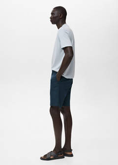Slim-fit chino cotton bermuda shorts — Dark Navy 5