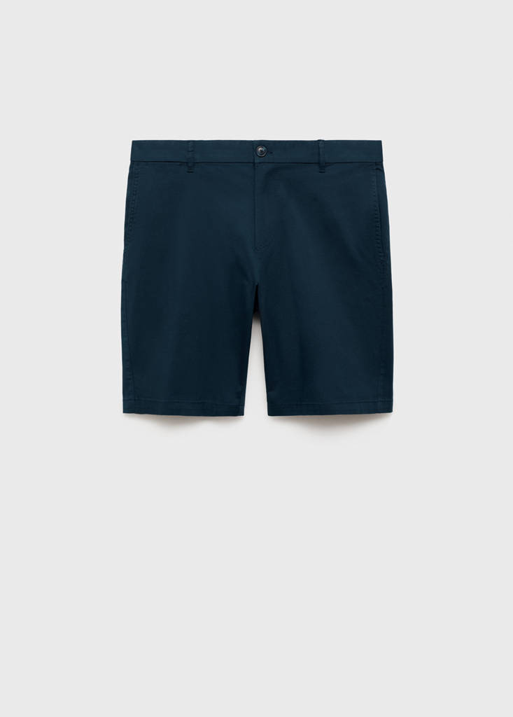 Slim-fit chino cotton bermuda shorts — Dark Navy
