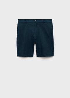 Slim-fit chino cotton bermuda shorts — Dark Navy 7