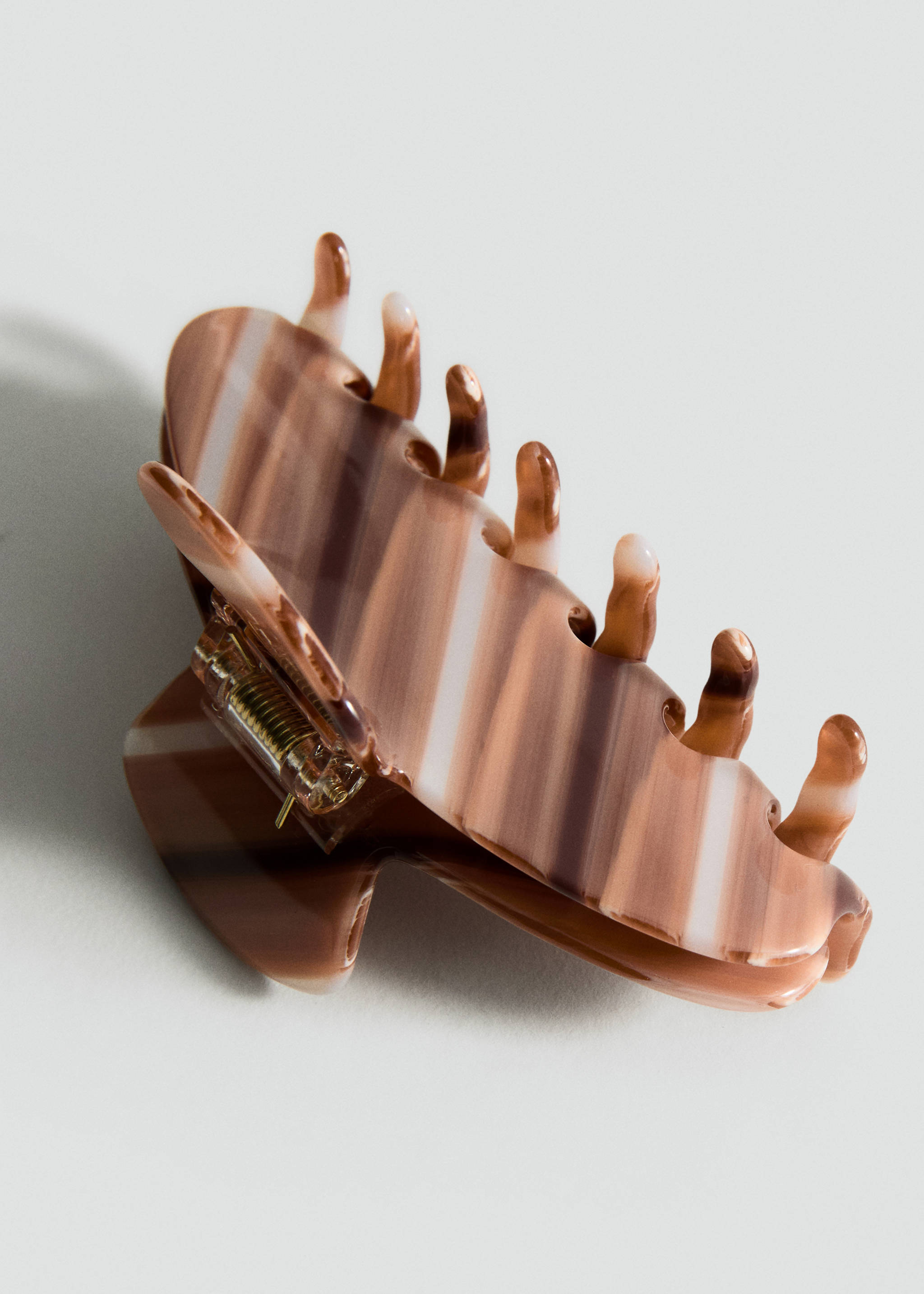 Two-tone striped hair clip - Medium plane