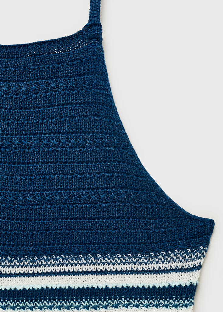 Halter-neck crochet dress — Navy