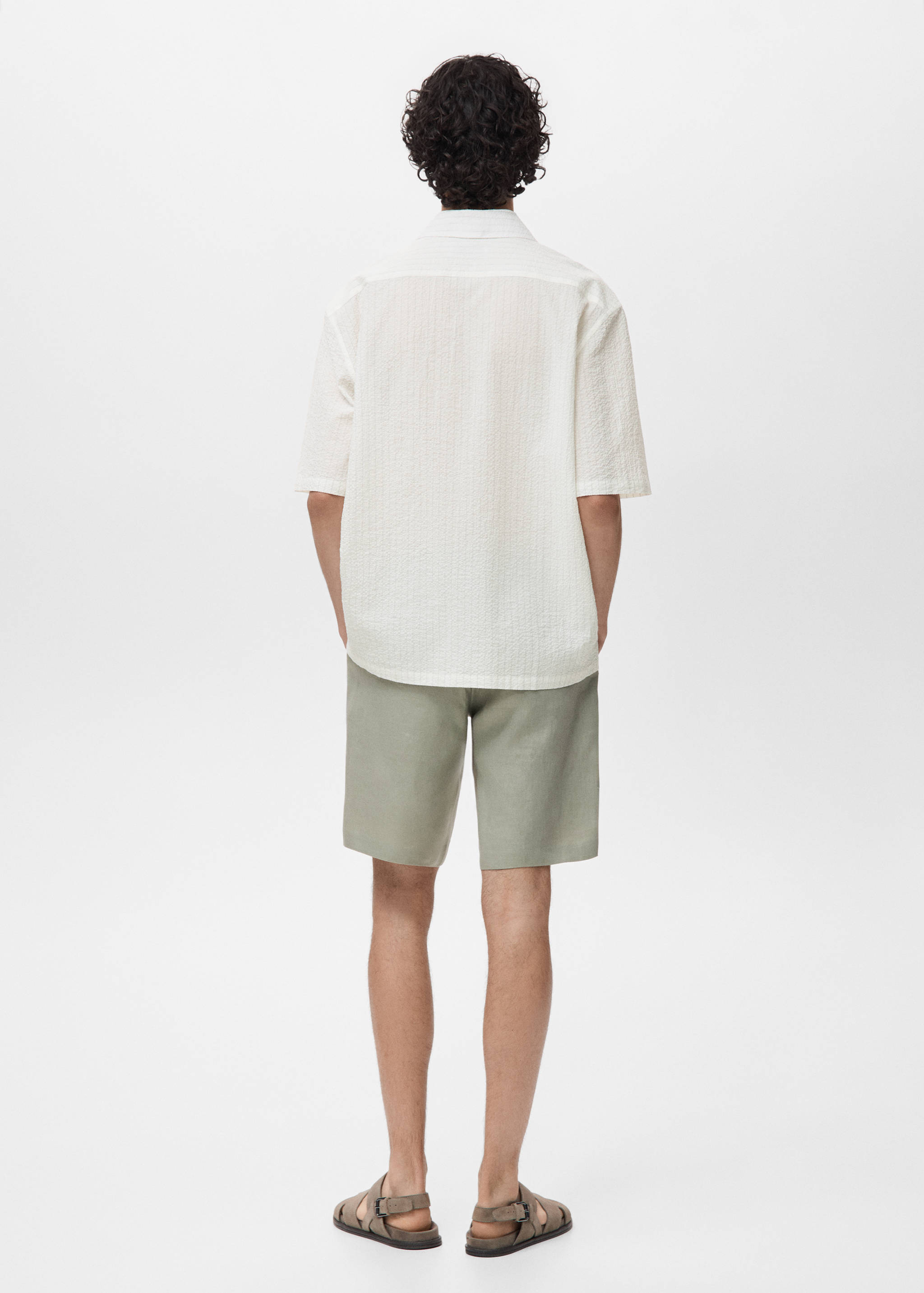 Creased-effect pinstripe shirt - Reverse of the article