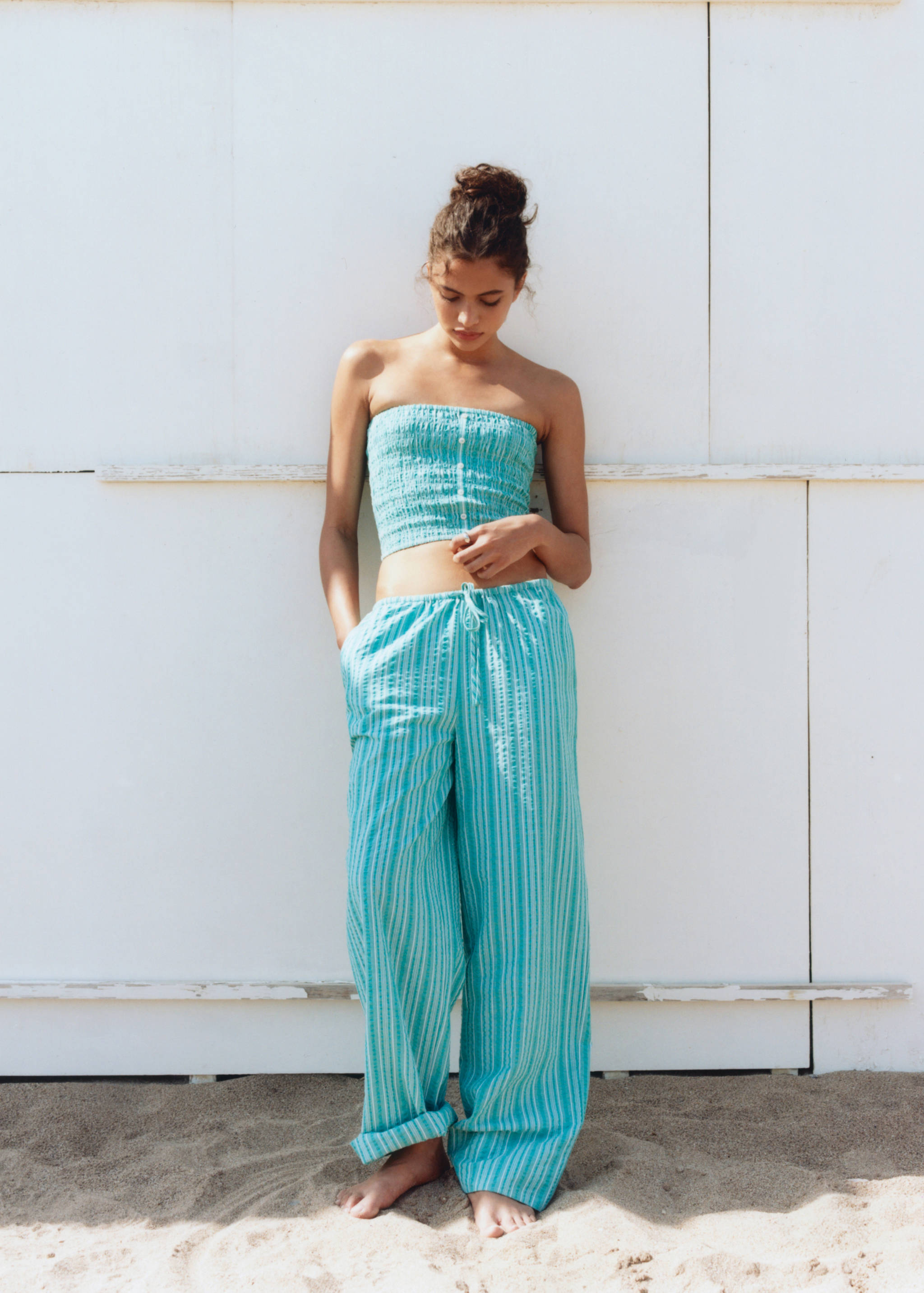 Striped bow pants - Details of the article 5