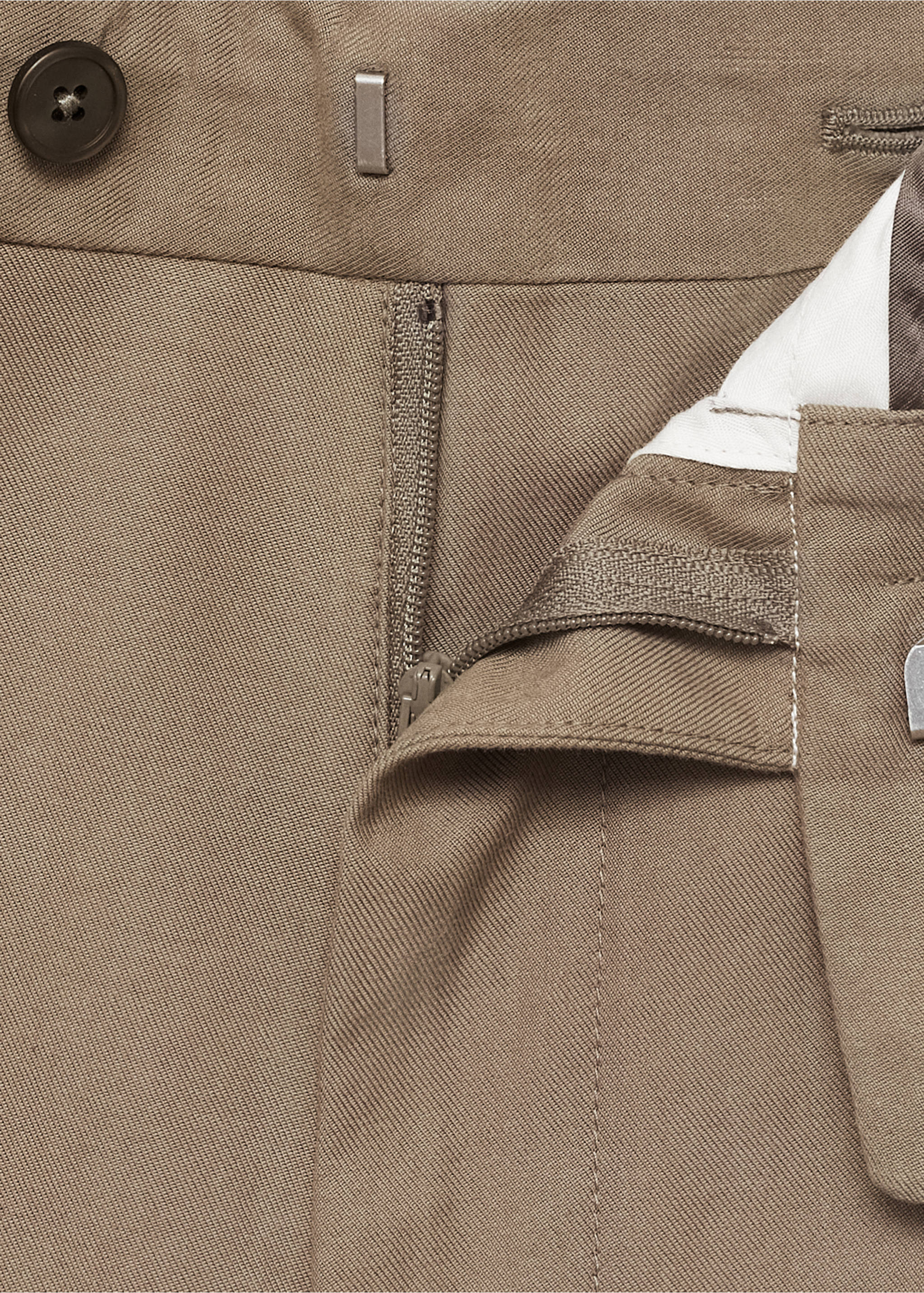 Pantalon coton tapered crop - Détail de l'article 0, Marron. Ref: 17091148-00.