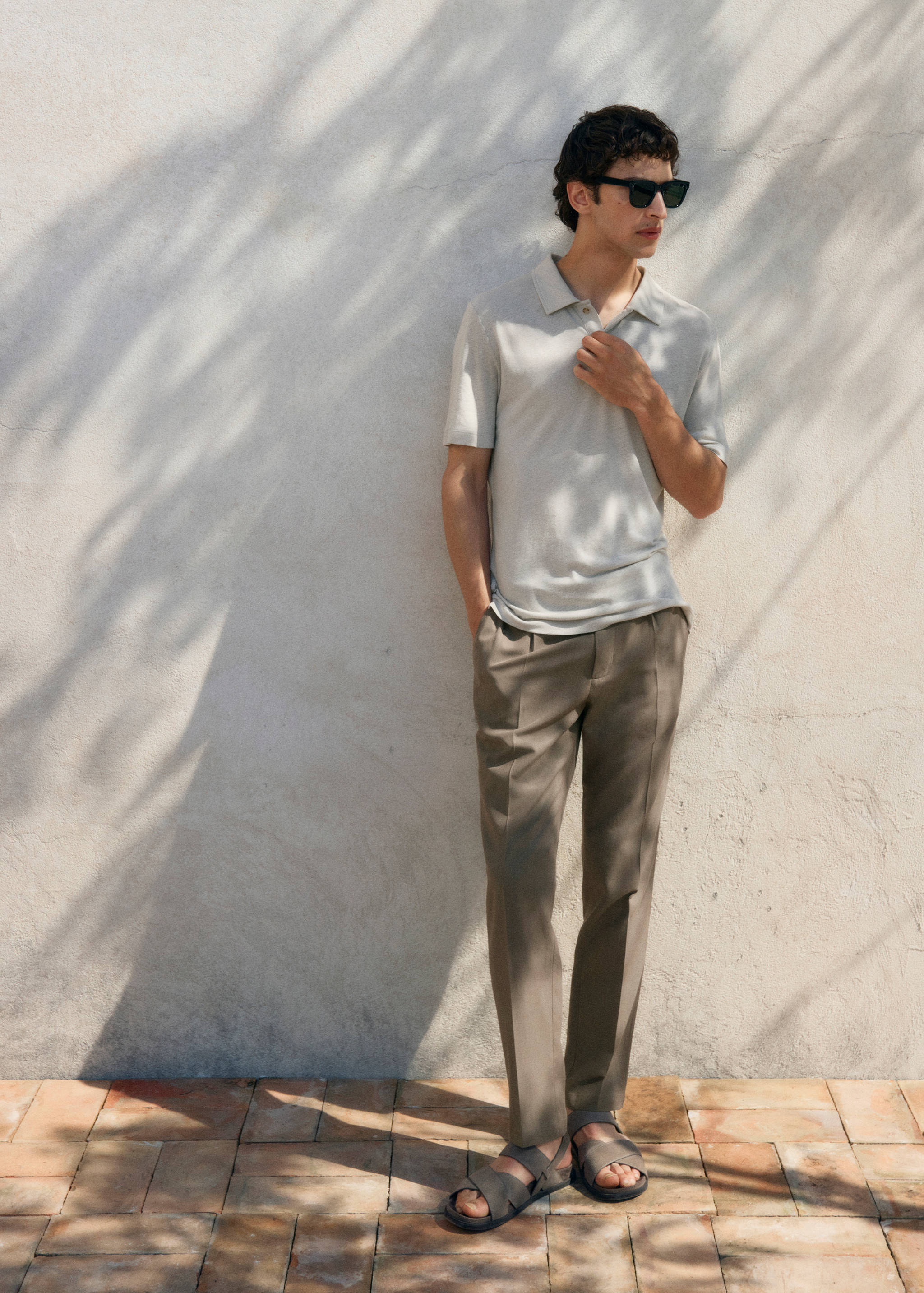 Cotton tapered crop pants - Details of the article 5