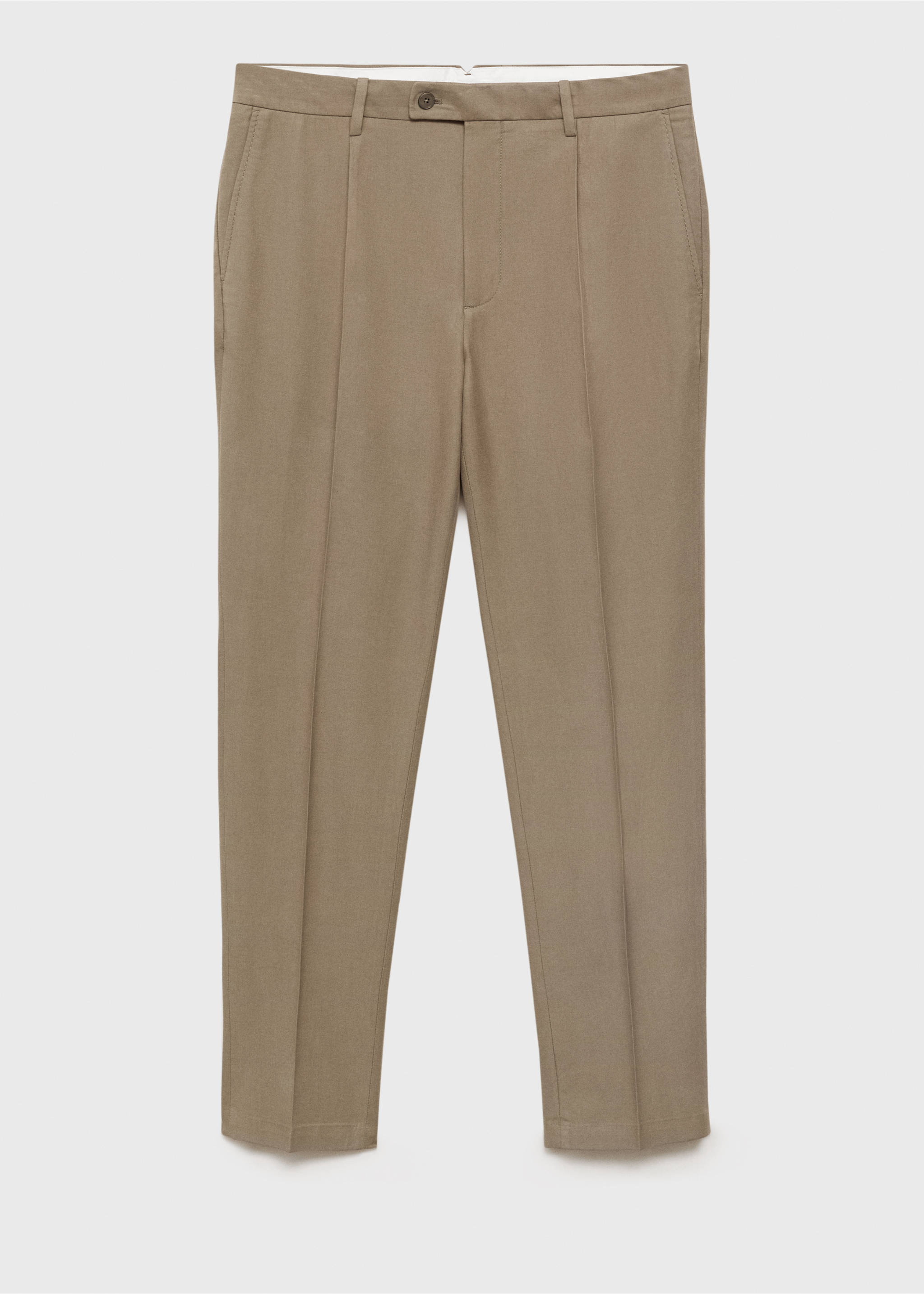Pantalon coton tapered crop - Article sans modèle, Marron. Ref: 17091148-00.