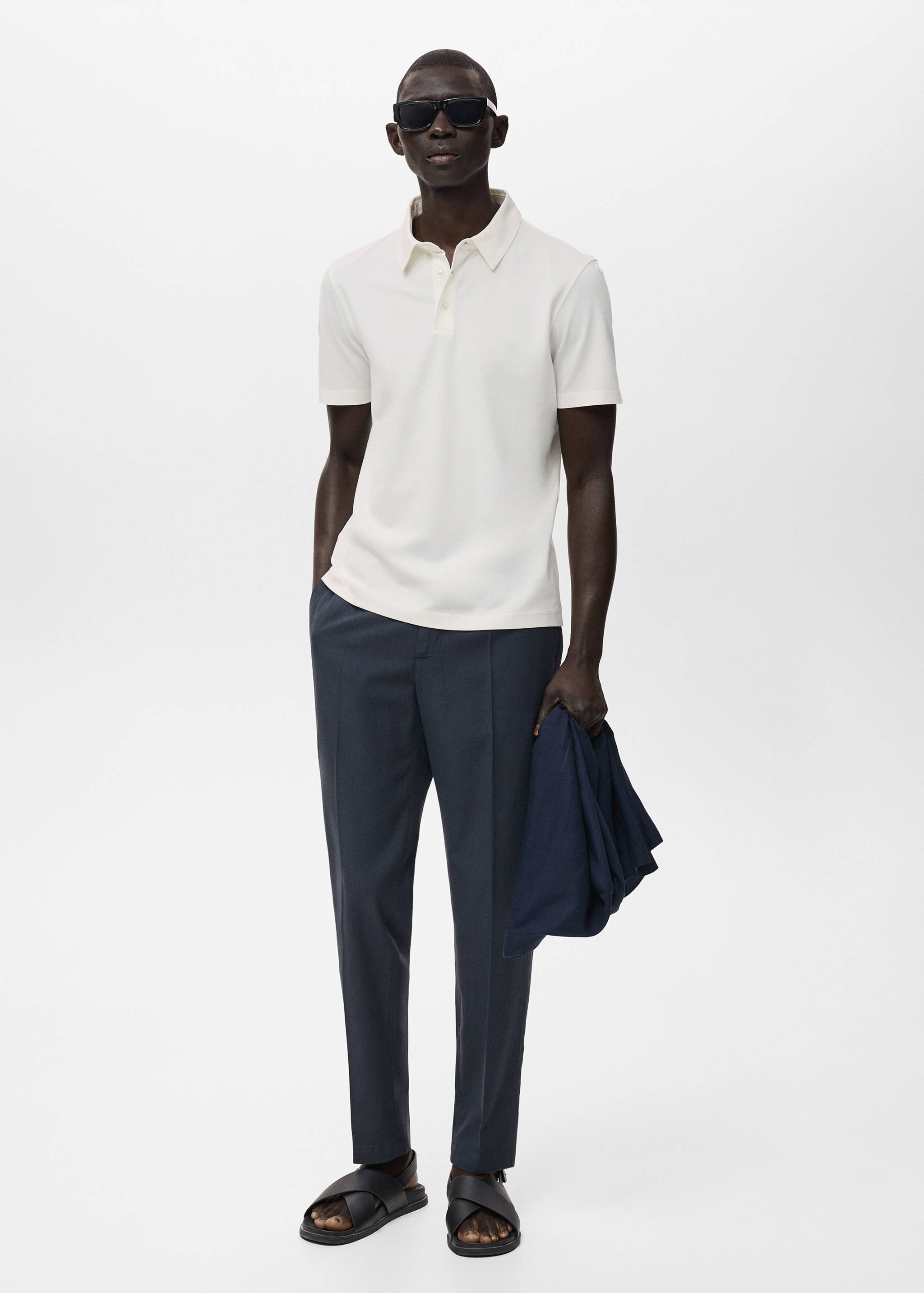 Cotton tapered crop pants - General plane