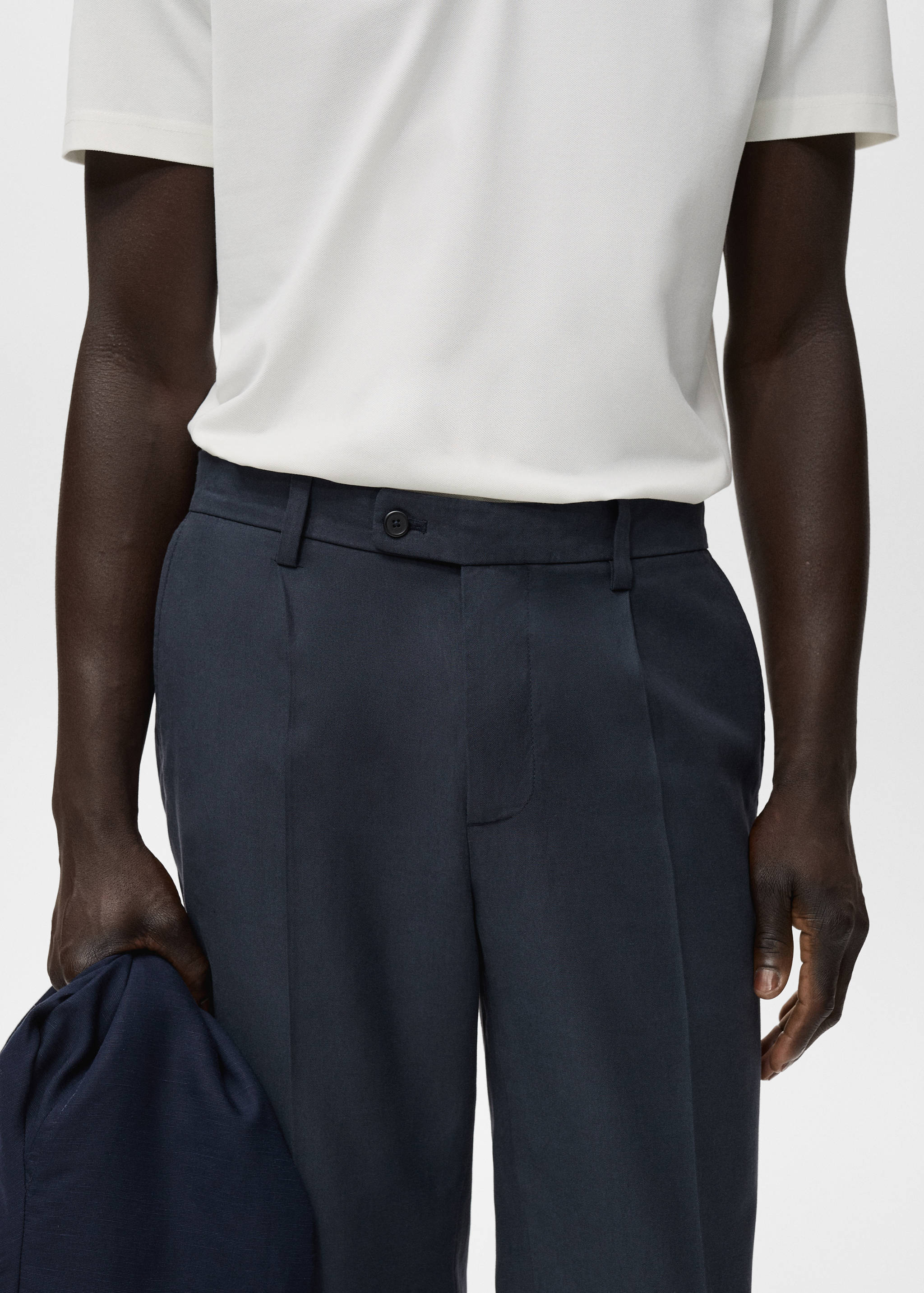 Cotton tapered crop pants - Details of the article 1