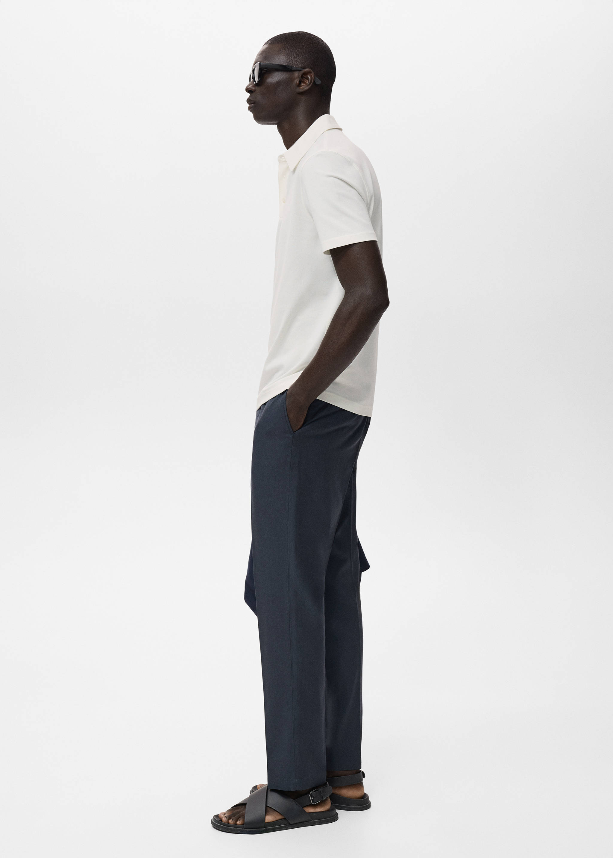 Cotton tapered crop pants - Details of the article 2