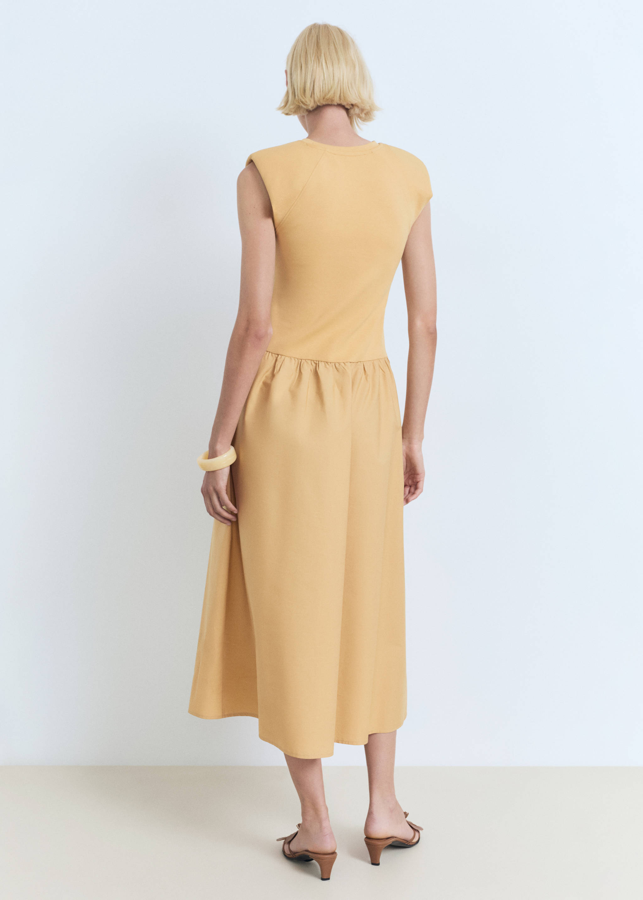 Combined fabric midi-dress - Reverse of the article