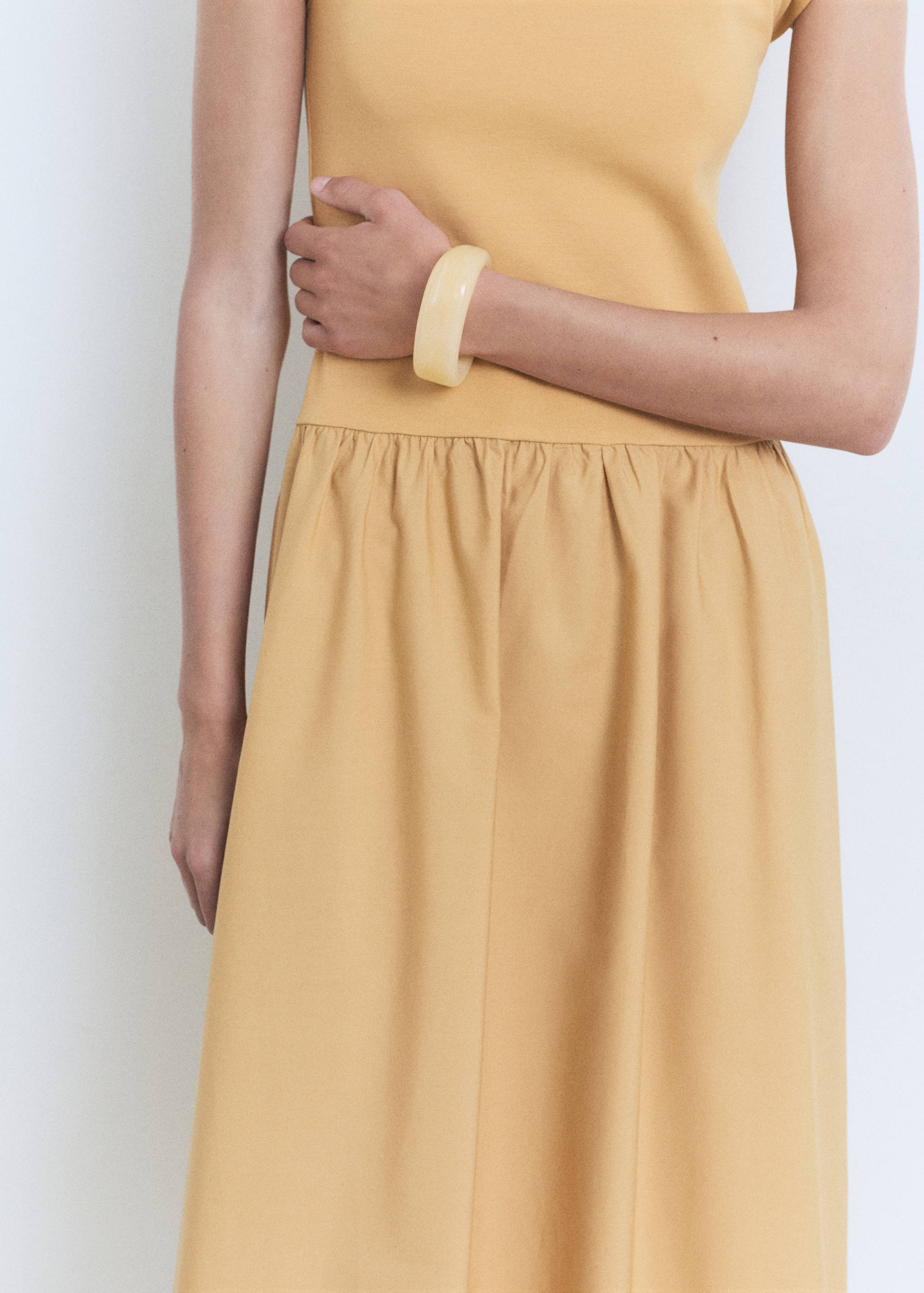 Combined fabric midi-dress - Details of the article 2