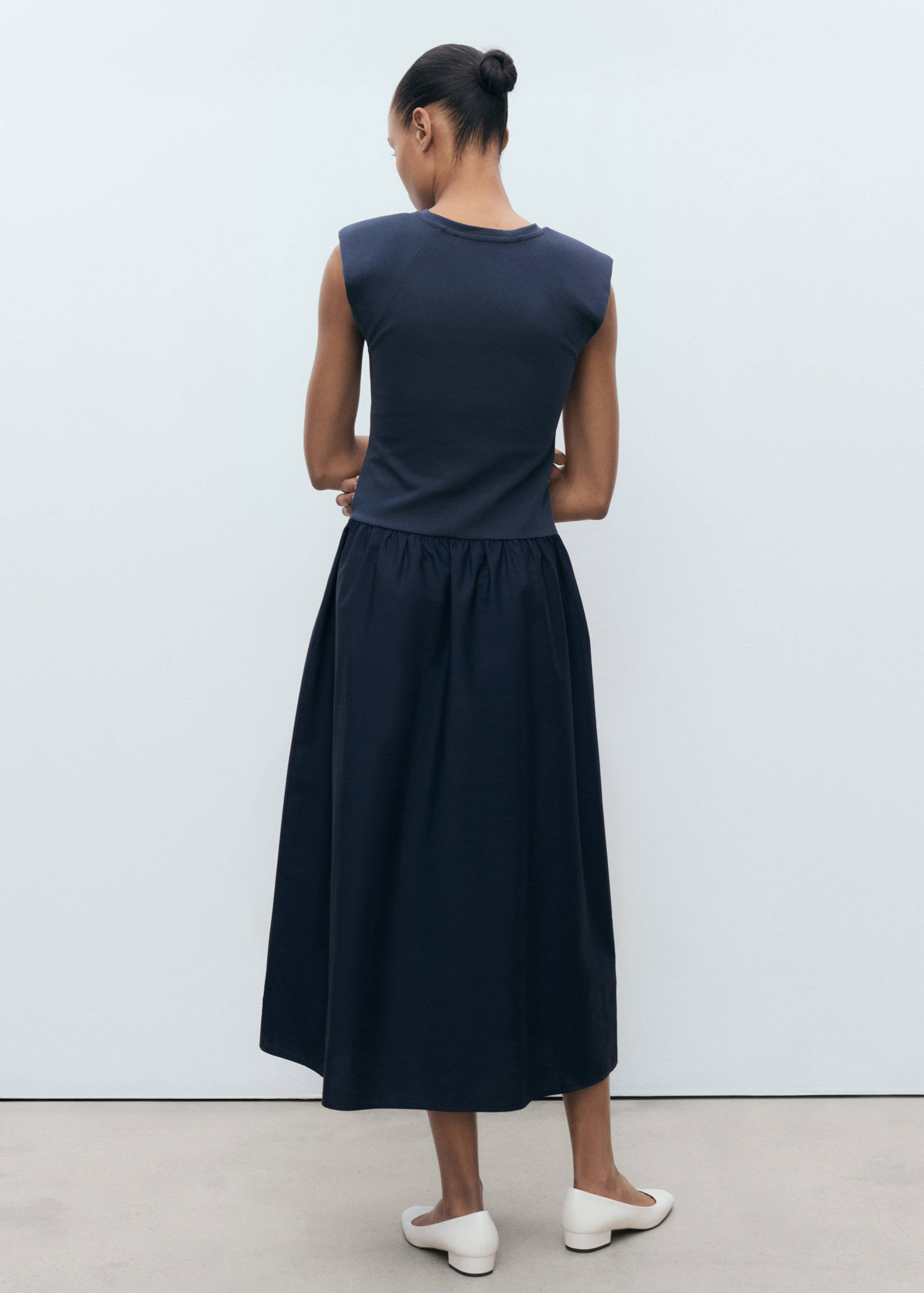 Combined fabric midi-dress - Reverse of the article
