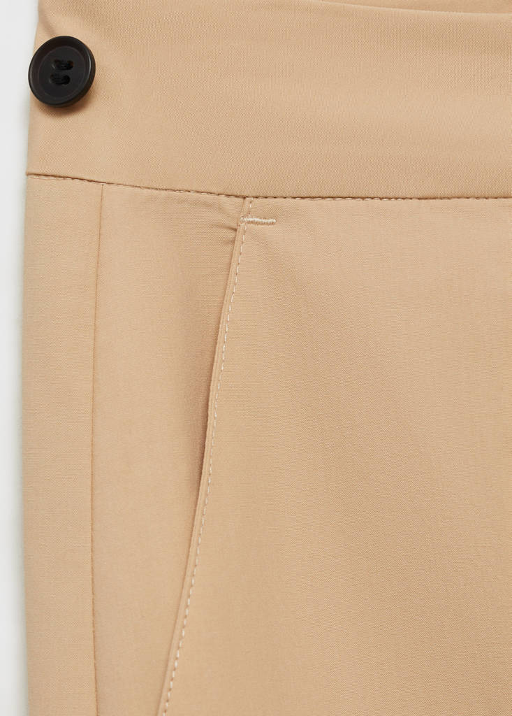 Straight-cut crop trousers — Medium Brown