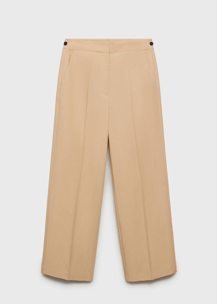 Straight-cut crop trousers — Medium Brown