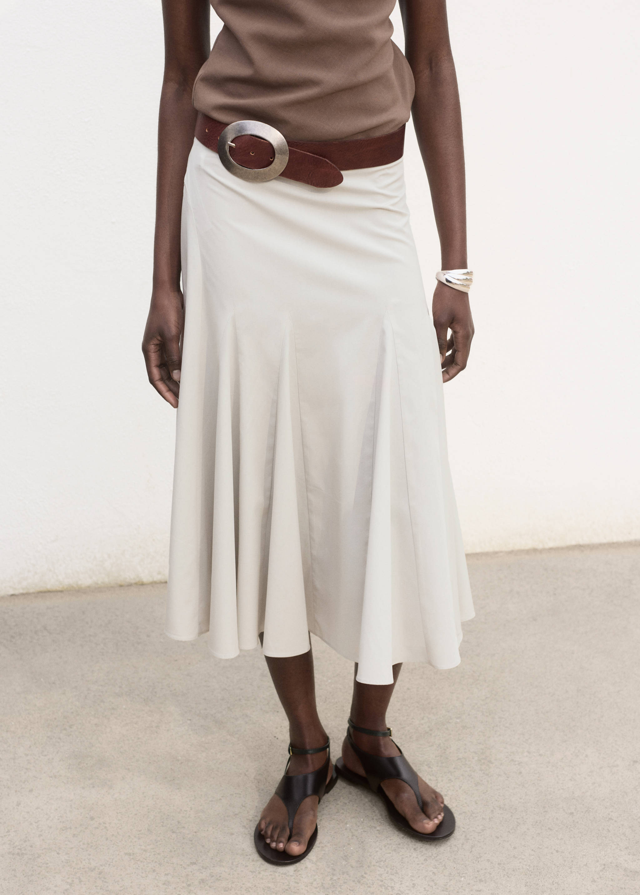 Pleated midi-skirt - Medium plane