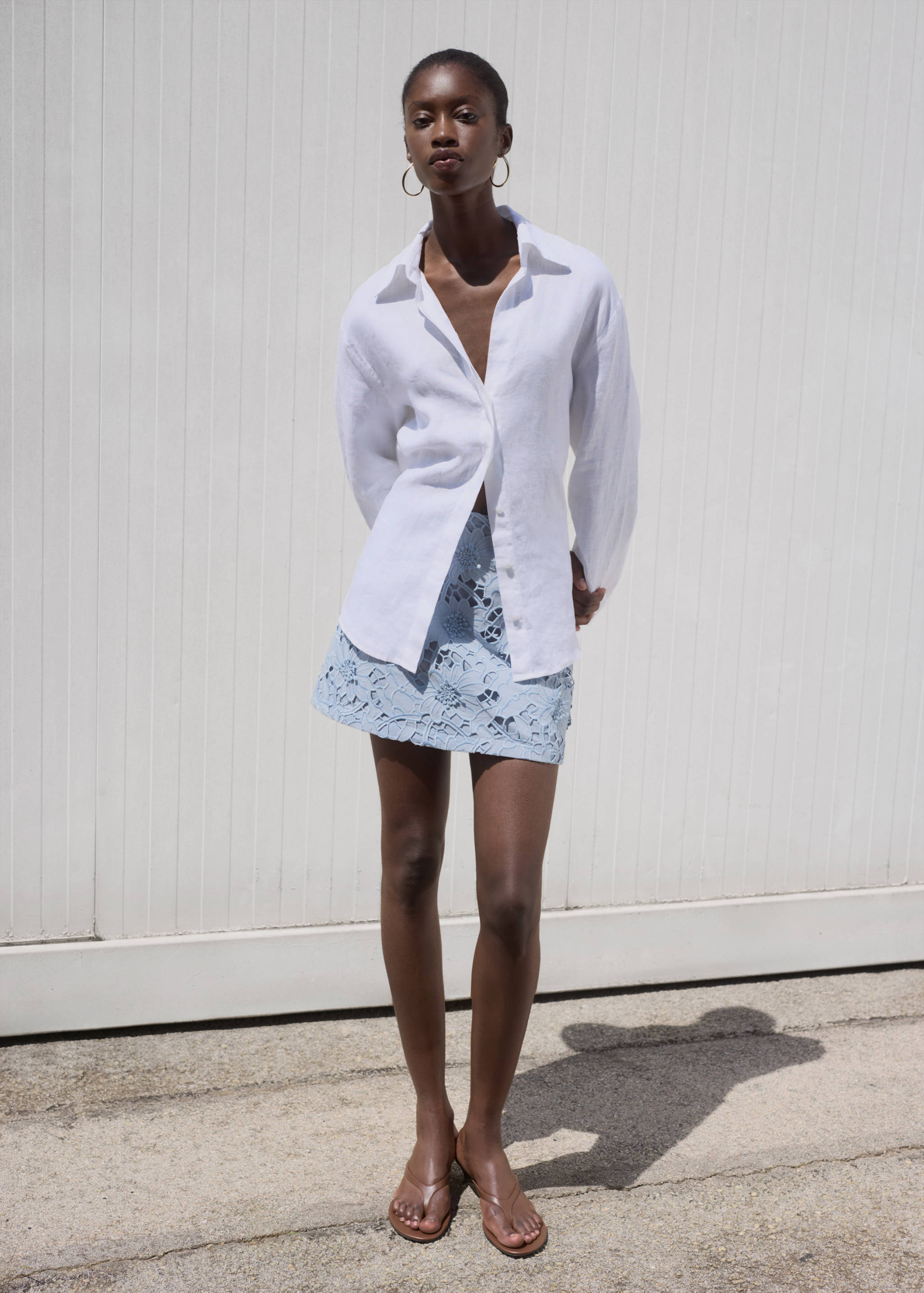 Embroidered cotton skirt - General plane