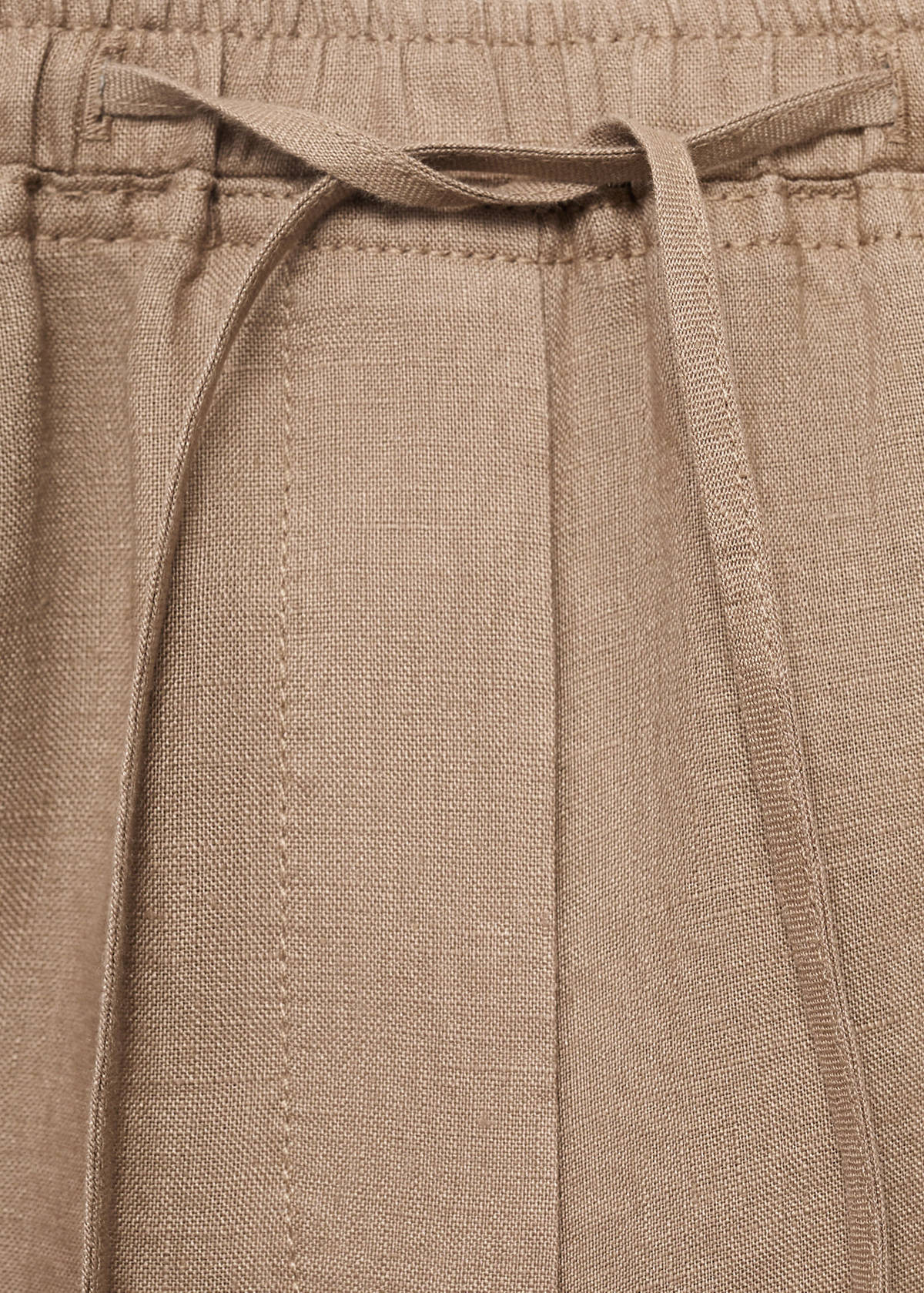 Linen trousers with drawstring — Medium Brown