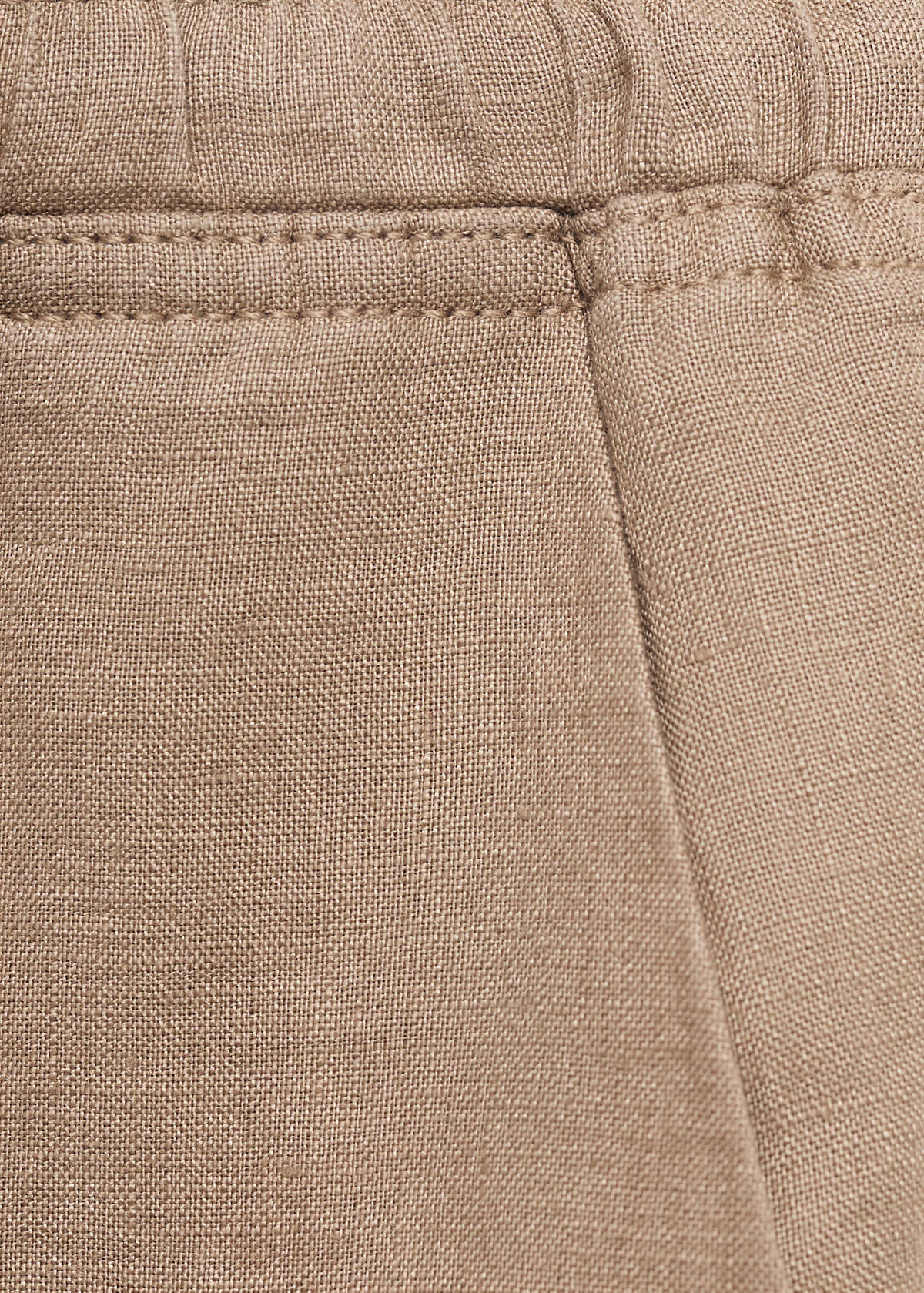 Linen trousers with drawstring — Medium Brown