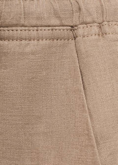 Linen trousers with drawstring — Medium Brown 7