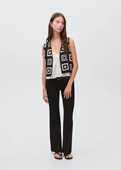 Crochet knitted waistcoat — Black 2