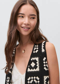 Crochet knitted waistcoat — Black 4