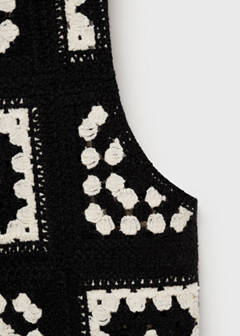 Crochet knitted waistcoat — Black 5