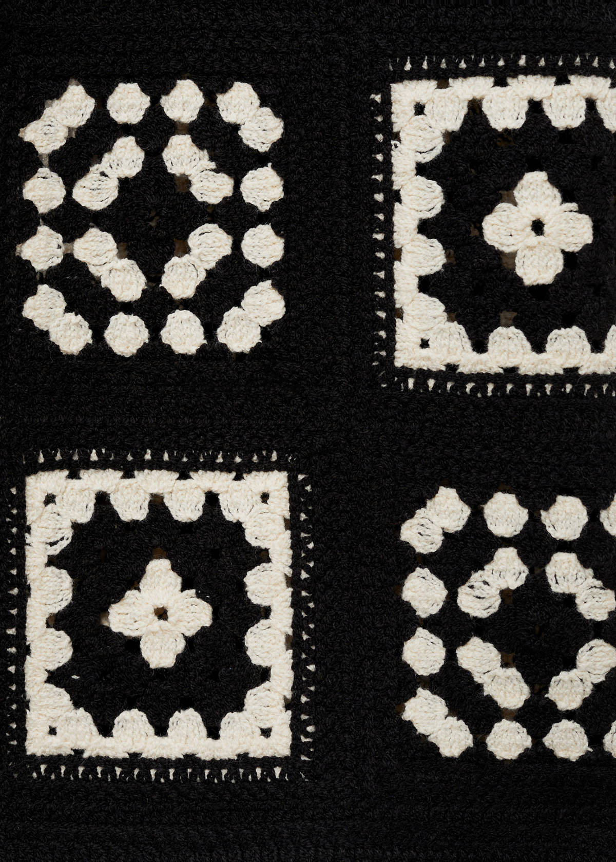 Crochet knitted waistcoat — Black