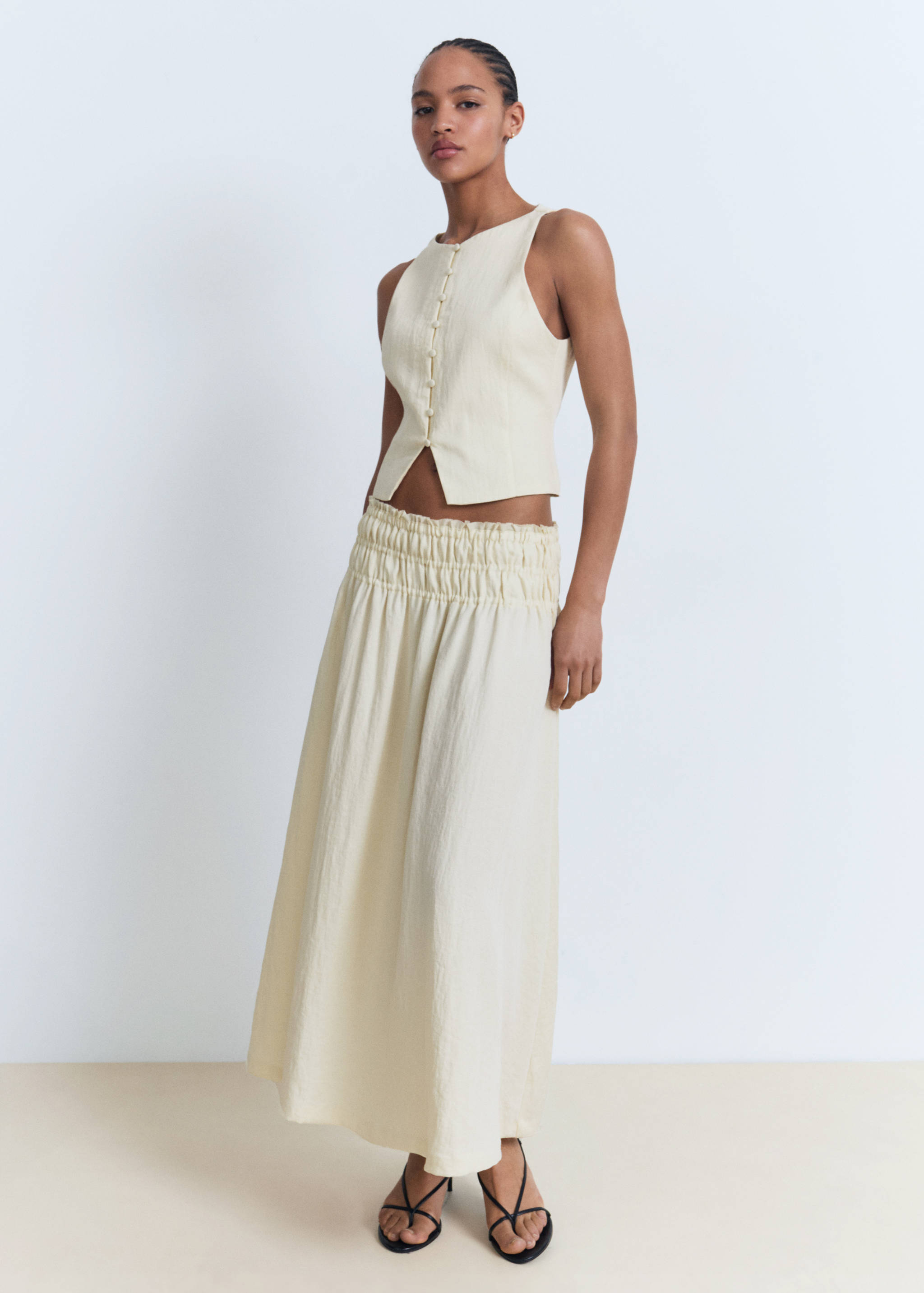 Lange rok met gerimpeld pand - Overzichtstekening