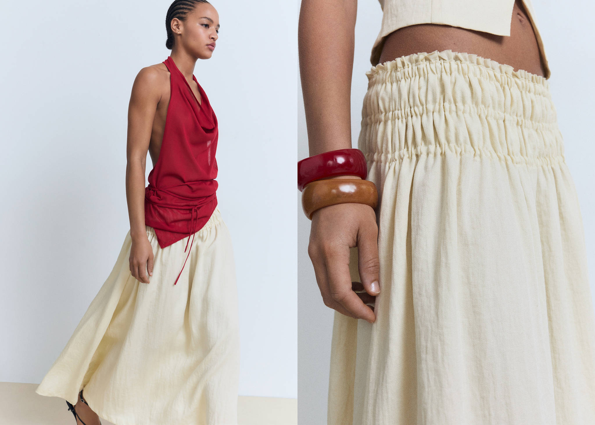 Long gathered panel skirt - Panoramic plane