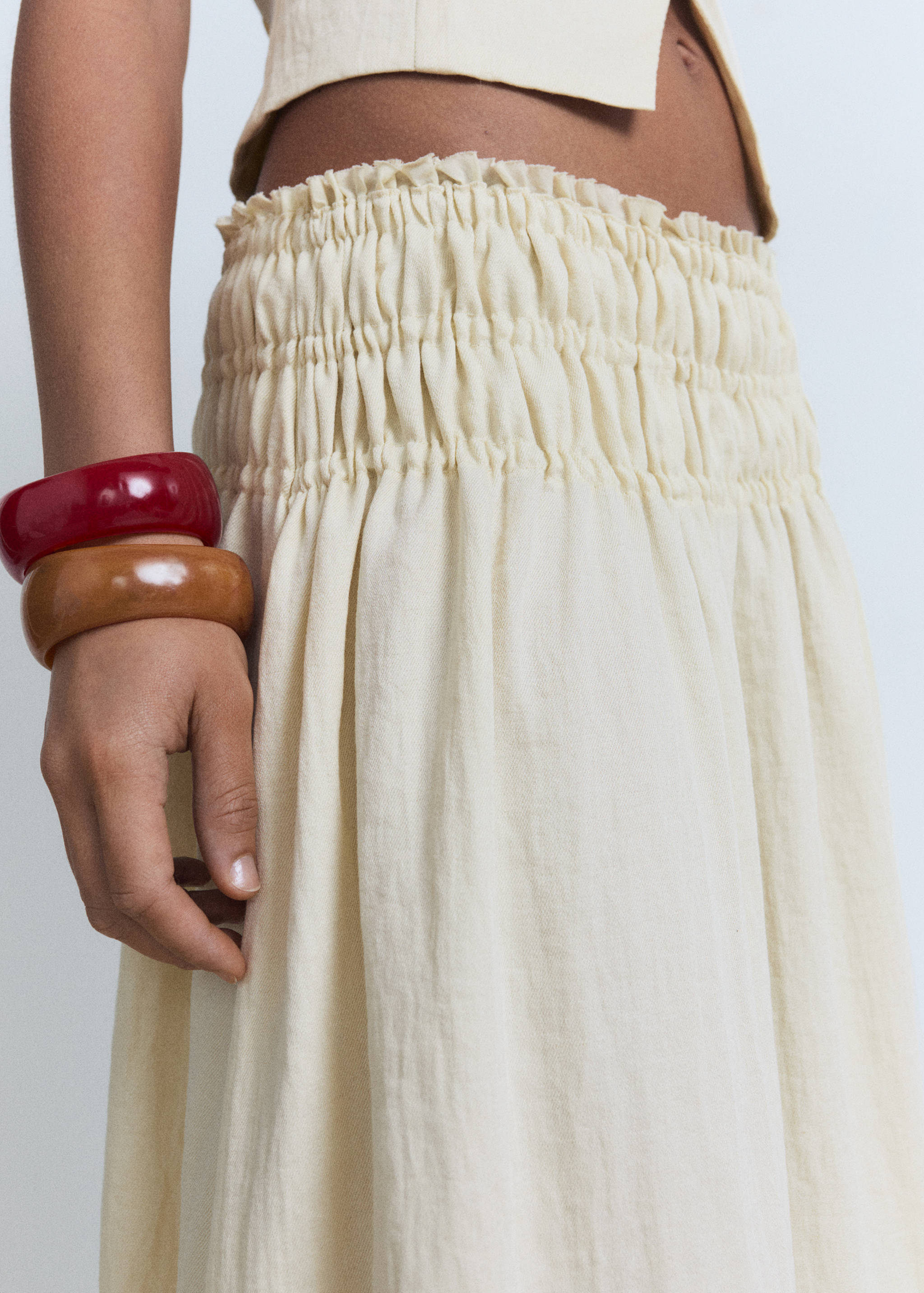 Long gathered panel skirt - Details of the article 1