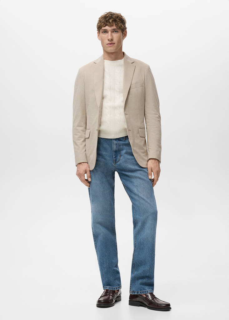 Verner slim-fit cotton jacket — Beige