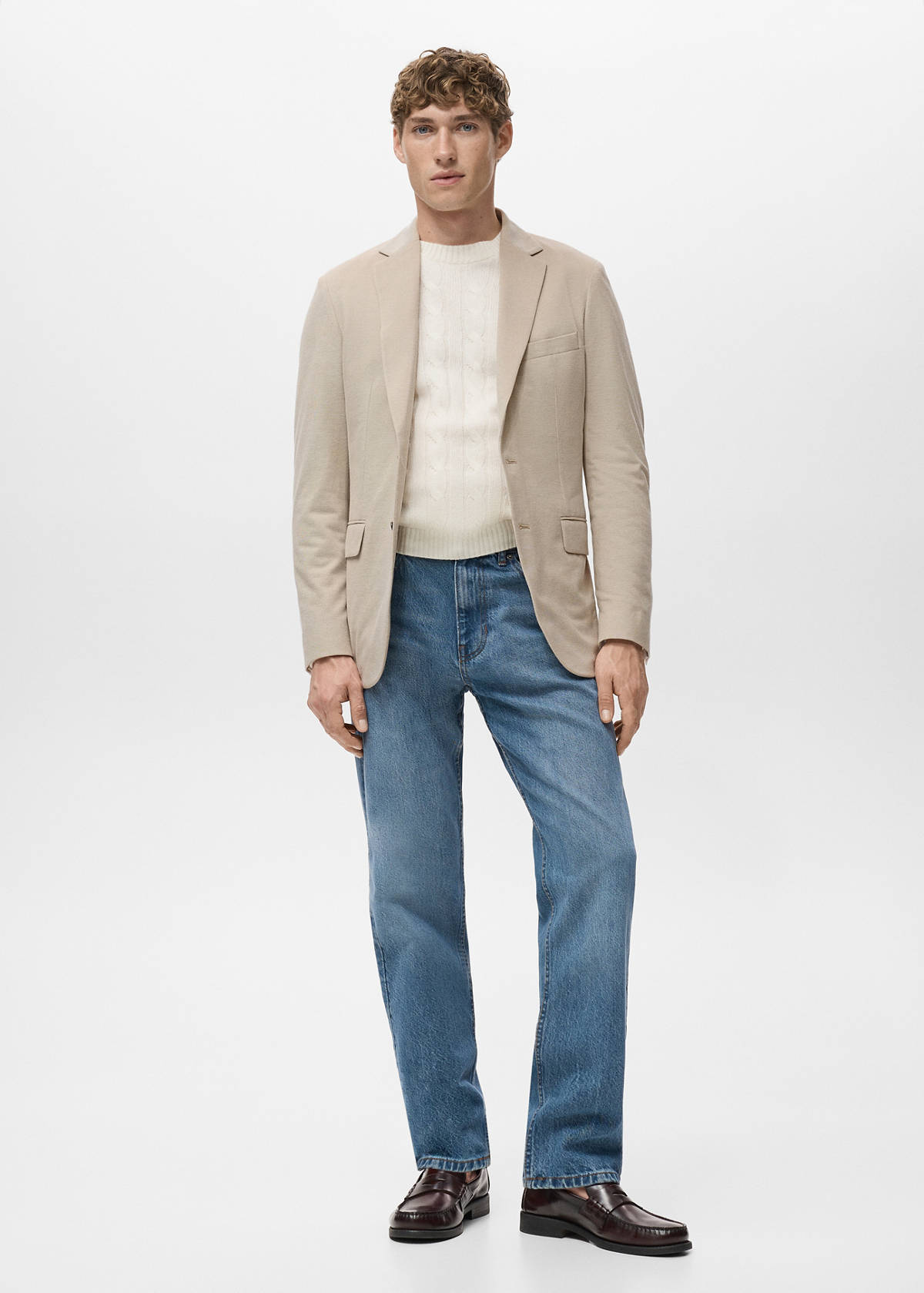 Verner slim-fit cotton jacket — Beige