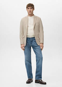 Verner slim-fit cotton jacket — Beige 2