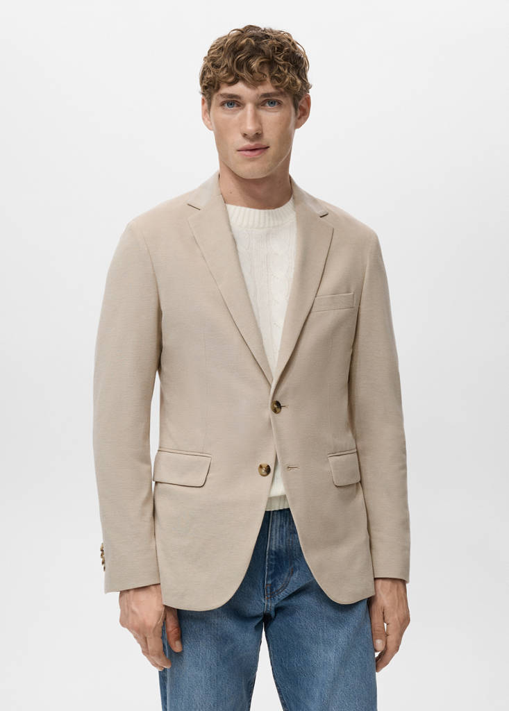 Verner slim-fit cotton jacket — Beige