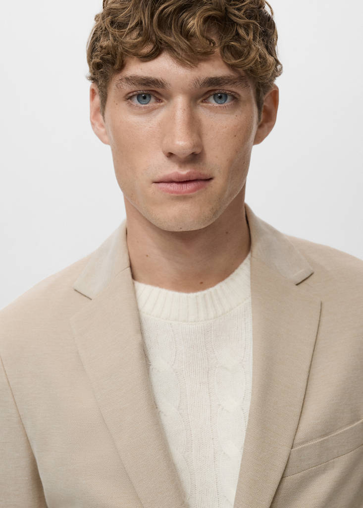 Verner slim-fit cotton jacket — Beige