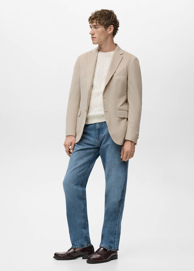 Verner slim-fit cotton jacket — Beige