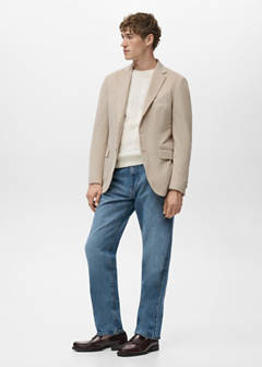 Verner slim-fit cotton jacket — Beige 5