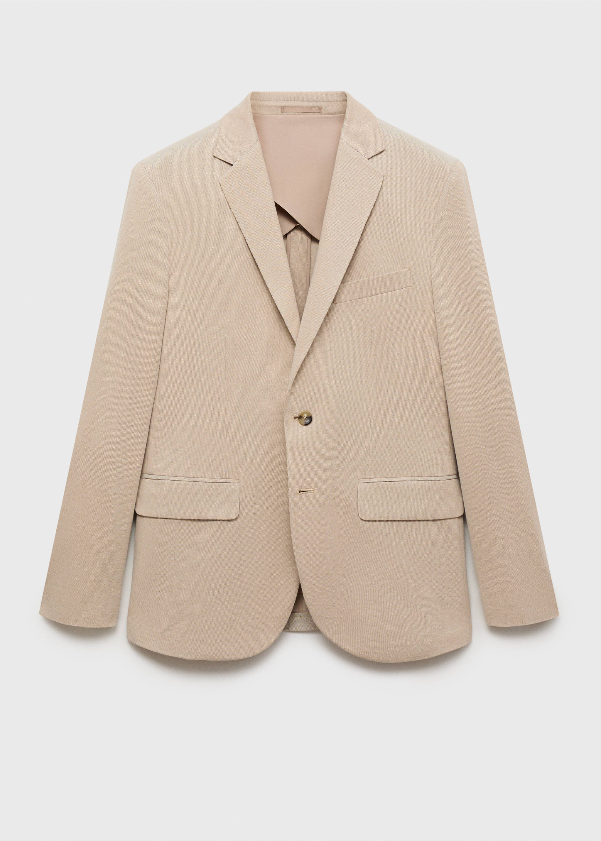 بليزر فيرنر بقصة ضيقة من القطن - منتج دون نموذج, بيج. Ref: 17091176-00.