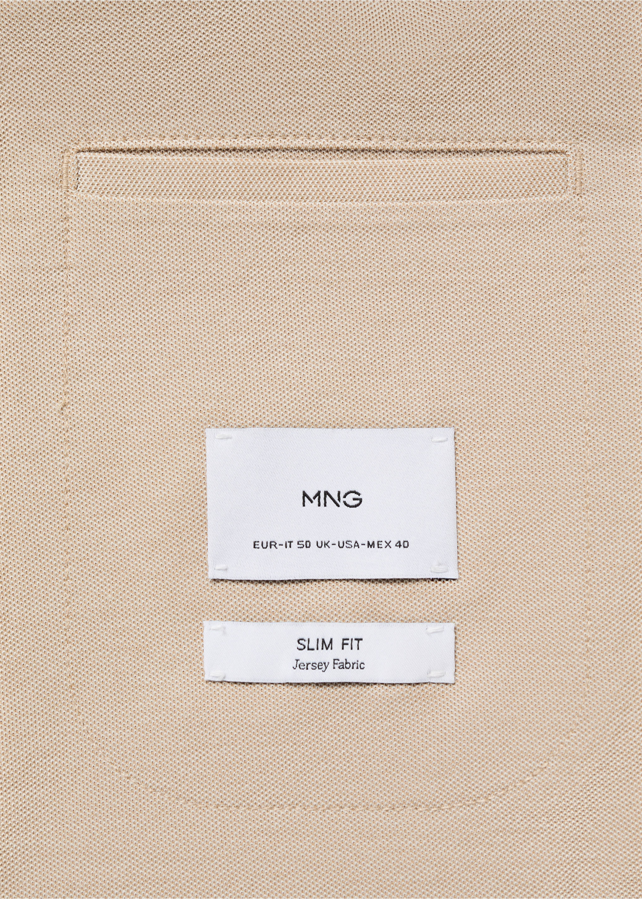 بليزر فيرنر بقصة ضيقة من القطن - تفاصيل المنتج 0, بيج. Ref: 17091176-00.