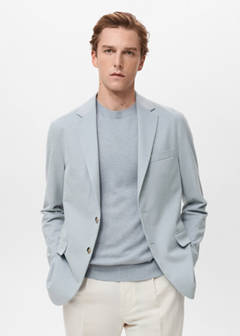 Verner slim-fit cotton jacket — Sky Blue 1