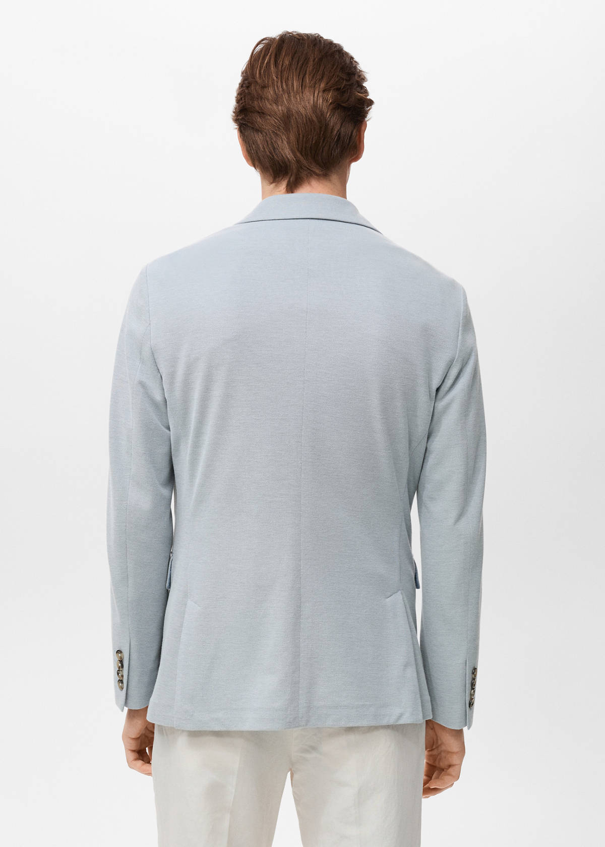 Verner slim-fit cotton jacket — Sky Blue